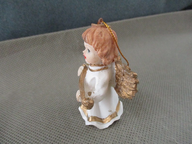 Vintage Christmas Angel ,Giftco Christmas Tree ornament, Porcelain Figurine ,Vintage Angel figurine with mandolin, Replacement janetjcrafts image 2