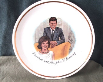 Vintage President John F Kennedy 1960 plate Mr and Mrs John Kennedy collector plate