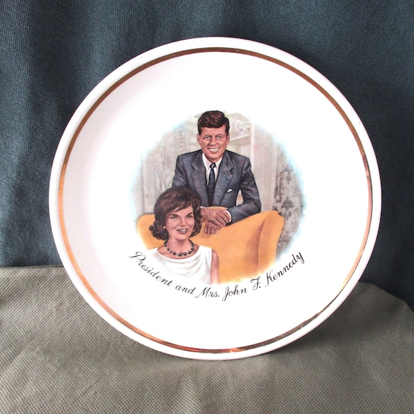 Vintage President John F Kennedy 1960 plate Mr and Mrs John Kennedy collector plate
