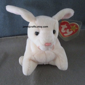 Ty Beanie babies Nibbler Rabbit 1999/1998 Vintage bunny  P E pellets Stuffed animal gift for sbling JanetJcrafts