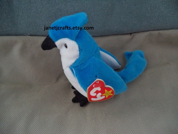  TY Beanie Babies Rocket the Blue Jay Bird Stuffed Animal Plush  Toy - 5 1/2 inches tall - Blue and White : Toys & Games