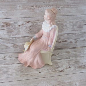 Vintage Homco Victorian lady Figurine Home interior 1439 setting in a chair 1980&#39;s Courtney&#39;s dream victorian lady JanetJcrafts