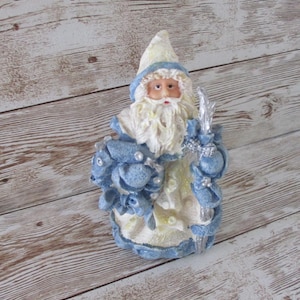 Blue Santa Figurines - Etsy
