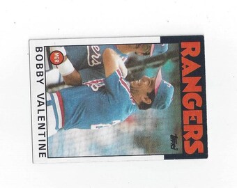 Texas Rangers ,Bobby Valentine 1986 checklist,Topps trading card , Topps Baseball checklist,Vintage baseball card