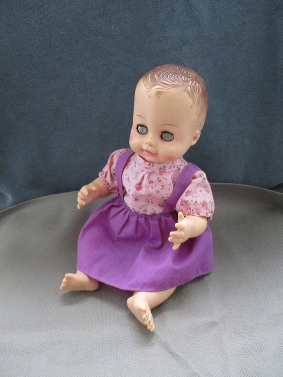Vintage 1960's Doll Baby ,dress With Pink Flowers ,purple Original Outfit ,plastic Doll Baby. Movable Eyes - Etsy Vintage 1960's Doll Baby ,dress With Pink Flowers ,purple Original Outfit ,plastic Doll Baby. Movable Eyes - Etsy
