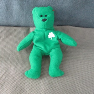 Vintage Shamrock bear TY Beanie Babies 1993  McDonald&#39;s Fast food toy ,Happy Meal Toy  Stuffed bears janetjcrafts