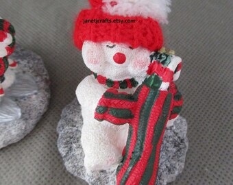 Snowman Figurine Vintage Magic Creations Two Christmas