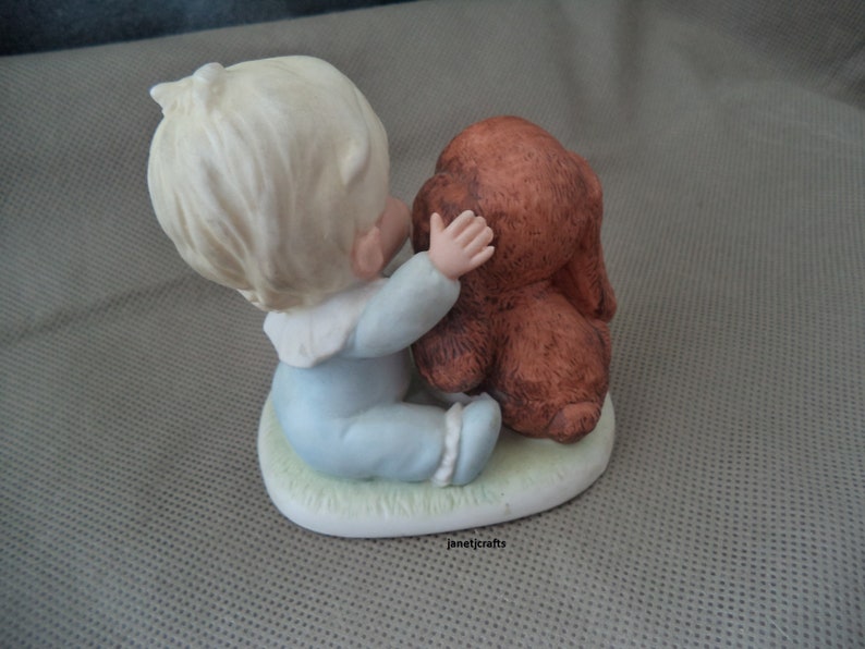 Boy figurine Spaniel puppy figurine Vintage Homco # 1424 1980/'s Figurine janetjcrafts