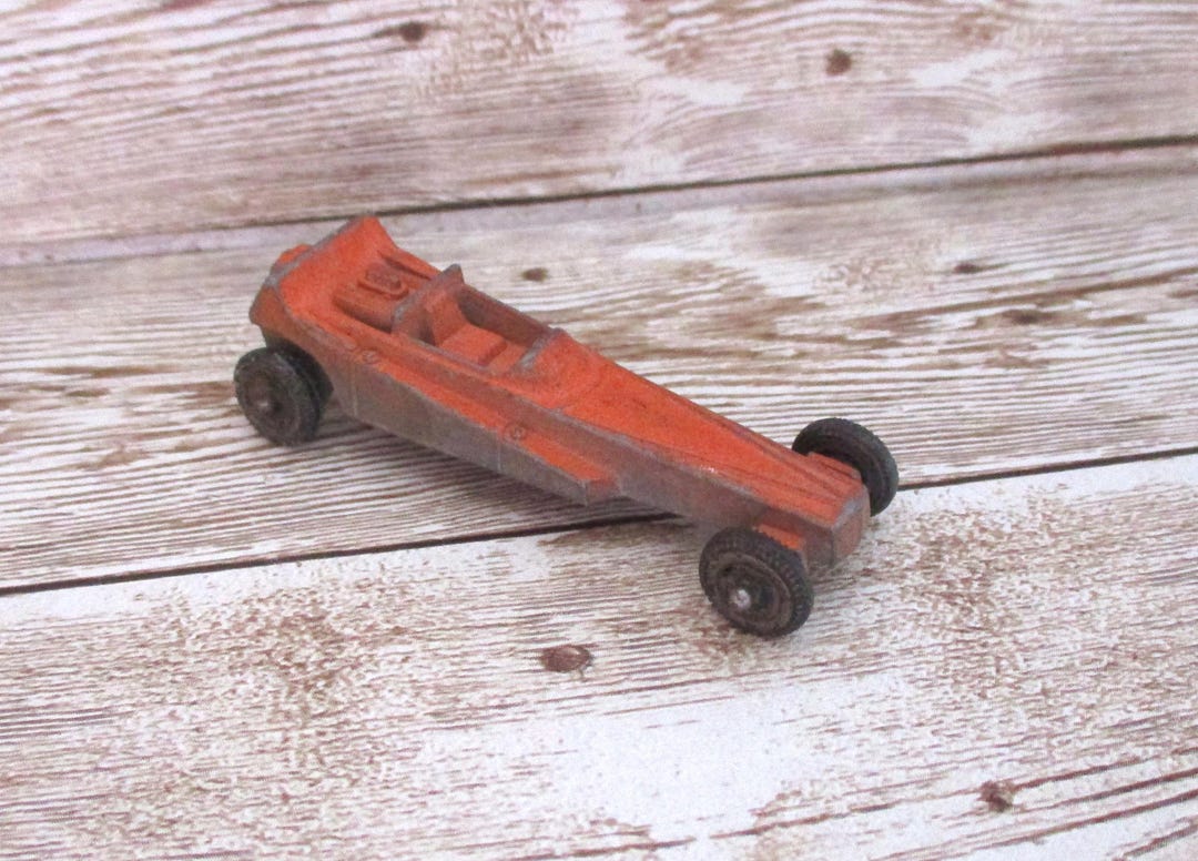 Vintage Tootsie Dragster Toy Car Die Cast Tootsie Toy Orange Number 4 vintage-tootsie-dragster-toy-car-die-cast-tootsie-toy-orange-number-4
