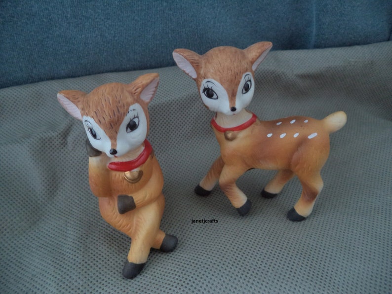 Vintage Homco Home Interior Deer Figurines 1980 S Homco 5606 Deer Figurines Reindeer Figurines Janetjcrafts