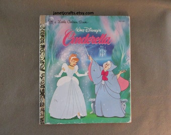 Vintage A Little Golden Book ,Cinderella 1986 Vintage  ,Walt Disney&#39;s  story book, Children&#39;s story book .janetjcrafts
