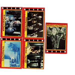 Vintage Alien ,1979 20th Century Fox film , Trading cards ,Bubble gum cards ,Lot of 5 ,janetjcrafts,Memorabilia ,Collectibles