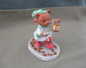 Vintage Wee Willie Winkie ,Bear figurine ,Bronson Collectibles , 1994 From the collection entitled Nursery Rhyme bears  Figurine,