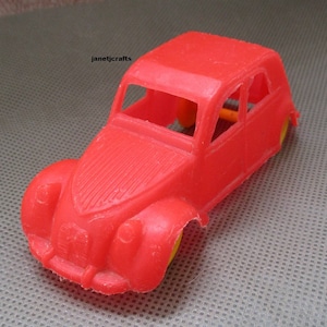 Tootsie toy car ,Tootsie plastic toy car ,Toy car from 1970&#39;s ,Citroen toy car , Plastic toy, janetjcrafts
