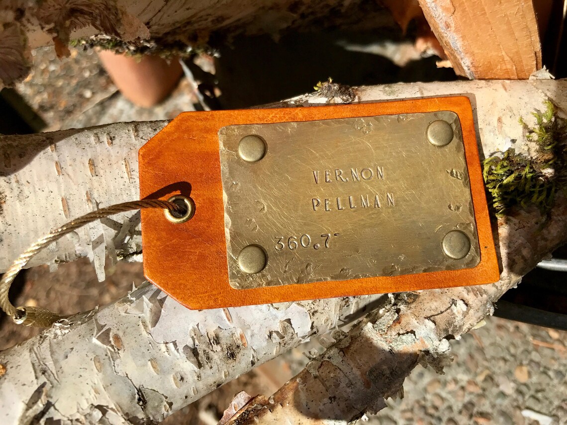 Hand Stamped Custom Brass Luggage Tag Etsy