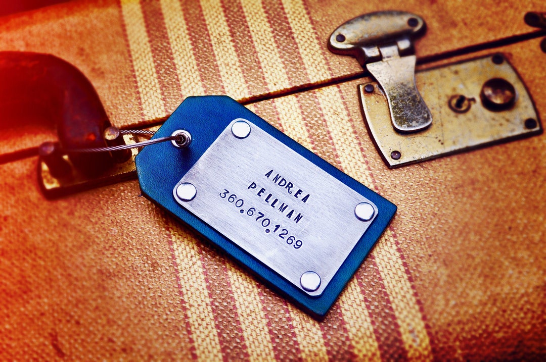Hand Stamped Luggage Tags Etsy