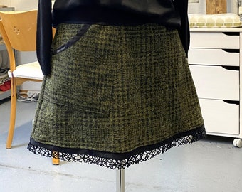 KURZund..- Skirt made of light wool knit, blended fabric, TWO-WERK