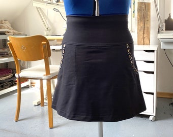 Black plus skirt made of summer sweat, BW, ZWEIWERK