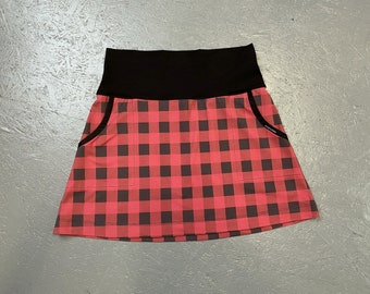 LARGE CHECKED skirt made of BW jersey, Zweiwerk