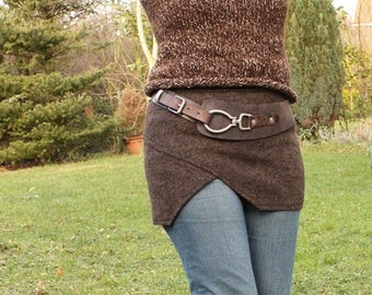 Cacheur brown mottled walk skirt for wrapping, ZWEIWERK