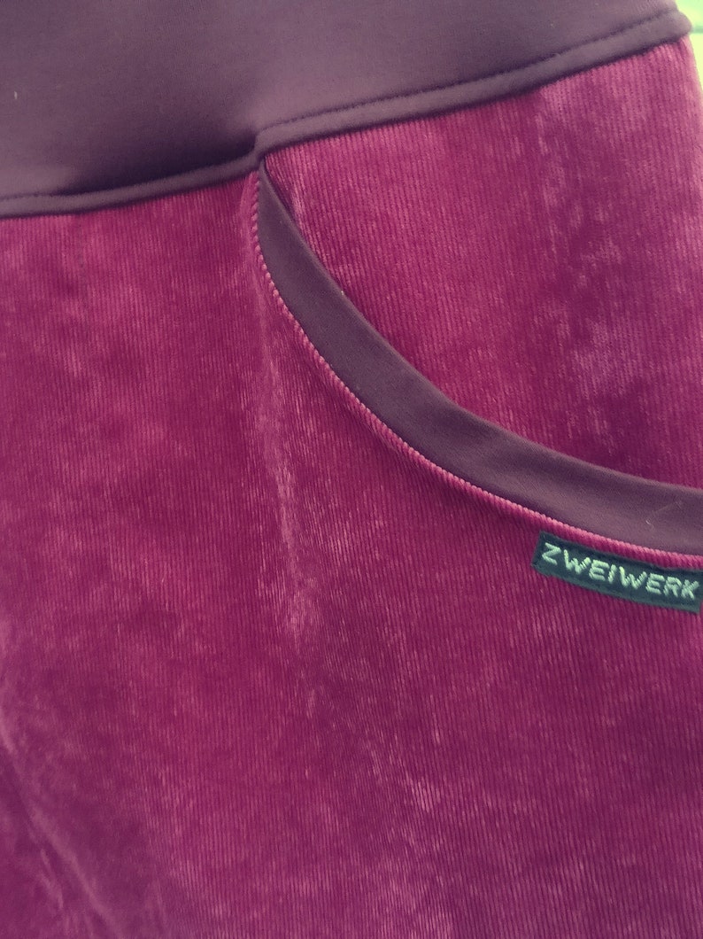 CORDROCK skirt The bordeaux-coloured fine cord ZWEIWERK