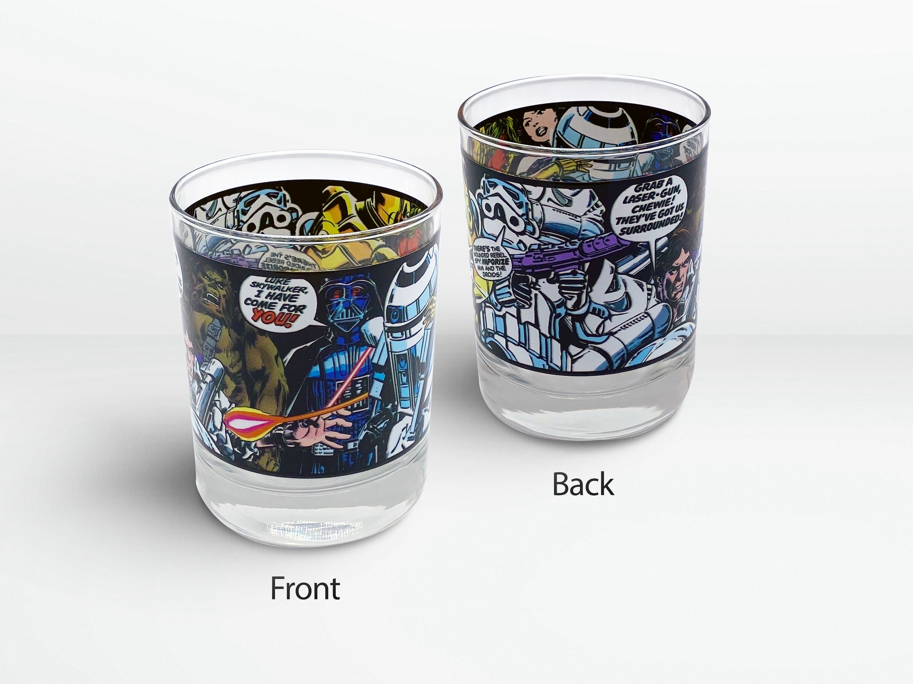 Pew Pew Pew Whoosh Wars Whiskey Glass Set of 4, Engraved Funny Sci-fi Space  Star Noises Wars Rocks Glasses 