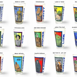 Star Wars | Personalized | Glass Tumbler | Beer Glass | Full Color | Custom Gift | Your Name