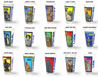 Star Wars | Personalized | Glass Tumbler | Beer Glass | Full Color | Custom Gift | Your Name