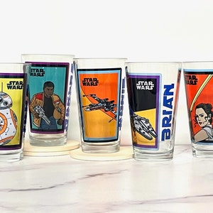 Star Wars | Personalized | Glass Tumbler | Beer Glass | Full Color | Custom Gift | Your Name