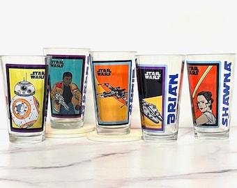 Star Wars | Personalized | Glass Tumbler | Beer Glass | Full Color | Custom Gift | Your Name
