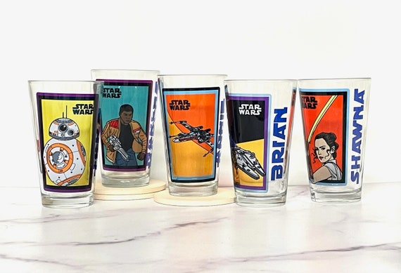 Personalized Star Wars Pint Glass Tumbler Beer Glass Full Color Custom Gift  Your Name Personalized Mug 