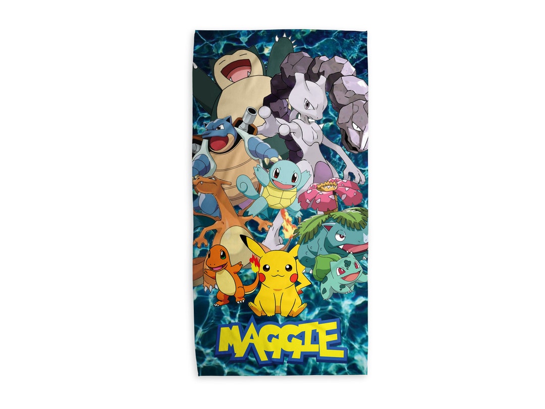 Pokemon Name Beach Towel Pool Towel Custom Beach Towels Pokemon Collage