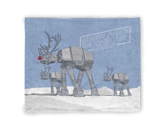 Cozy Personalized Star Wars Throw Blanket with Custom Name, Christmas Theme Fleece Blanket, Home Décor, Thanksgiving Gifts for Kid