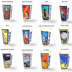 Star Wars | Personalized | Glass Tumbler | Beer Glass | Full Color | Custom Gift | Your Name