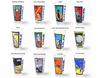 Star Wars | Personalized | Glass Tumbler | Beer Glass | Full Color | Custom Gift | Your Name
