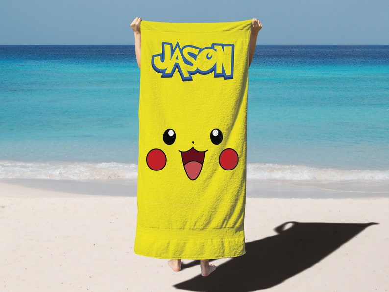 Pokemon Name Beach Towel Pool Towel Custom Beach Towels Etsy