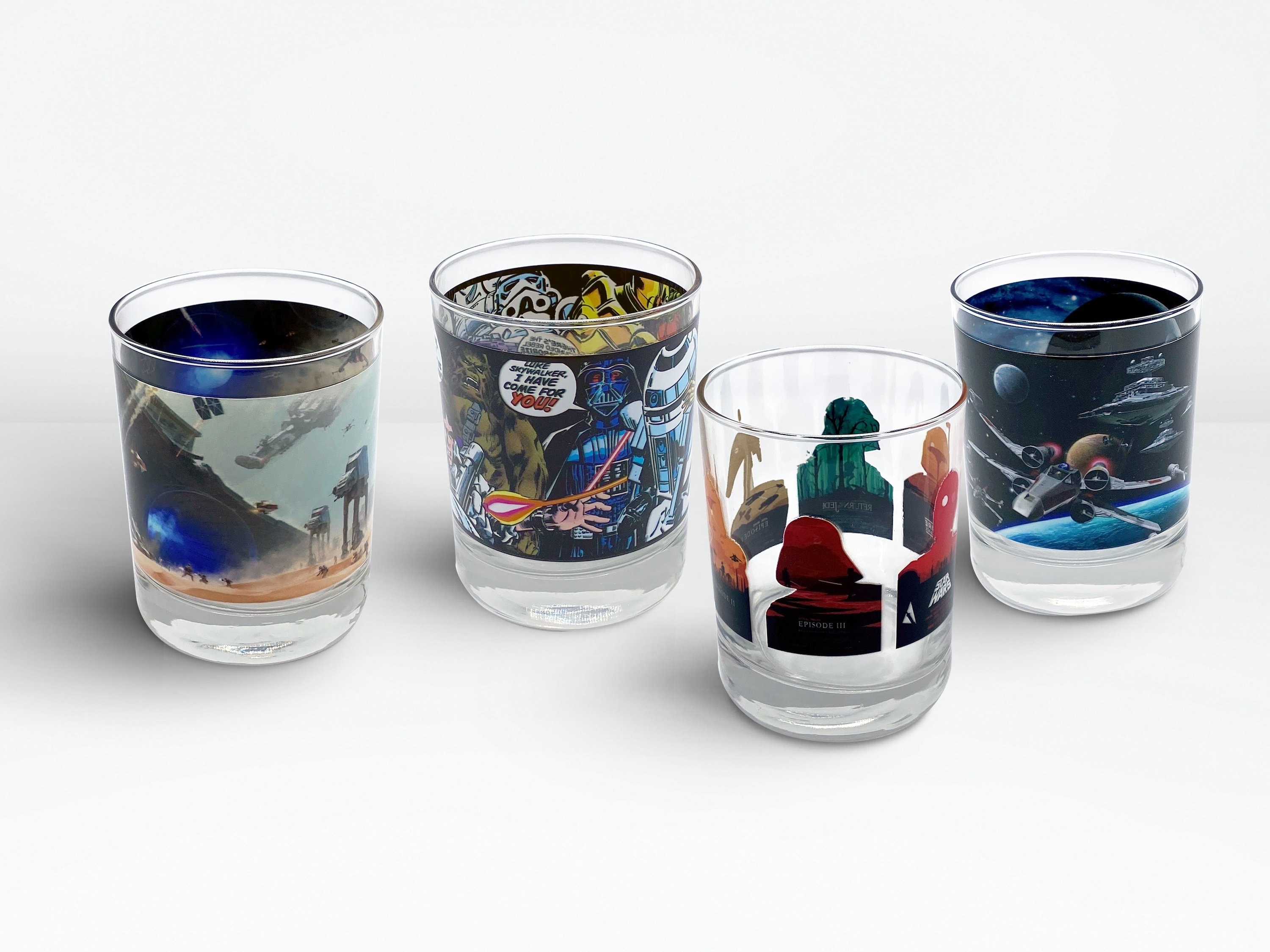 Star Wars Comic Book Print Rocks Glass 8oz | Whiskey Glass | Full Color Full Wrap | Gift for Starwars Movie Lover