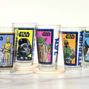 Star Wars Personalized Glass Tumbler Beer Glass Full Color Custom Gift Your Name image 1