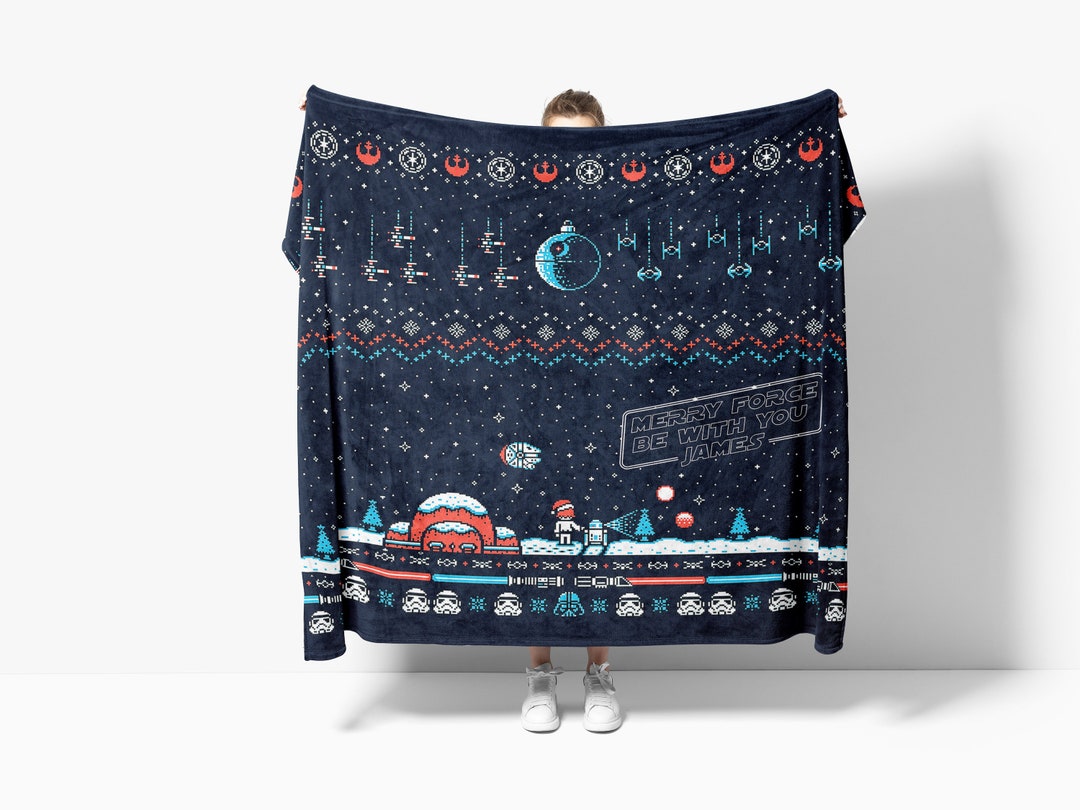 Star Wars | Personalized | Christmas | Throw Blanket | Full Color | Custom Gift | Your Name