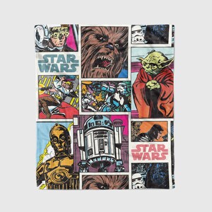 a star wars themed tea towel on a white background