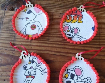 Dangermouse (not just for) Christmas baubles/ hanging decorations