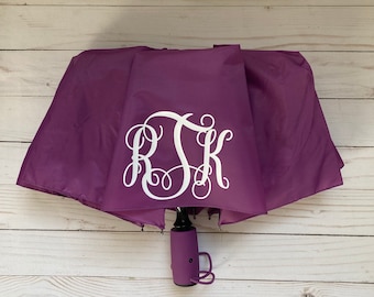 Personalized Purple Umbrella: Monogrammed Gift for Teacher or Teen
