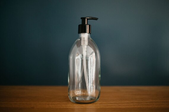 Download Clear Glass Refillable Sop Bottles With Pump Dispenser Etsy