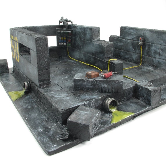 Warhammer 40k Terrain Set, 5 Terrain Pieces, Two-tiered Building, Tenamant  46, Command Post, Pump Station and Industrial Piping 