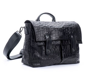 Schwarze Leder Umhängetasche für Frauen, Klassische handgemachte DesignerTasche, strukturiertes Echtes Leder, Frauen Luxus Design für Veranstaltungen und Treffen