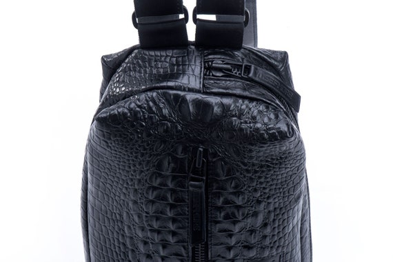Black Croc-Embossed Women\'s Backpack s-l400.jpg main image 2