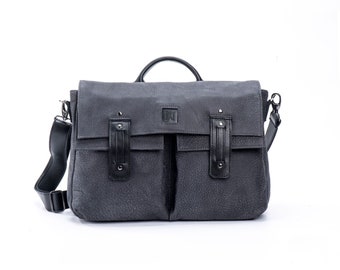 Classic Genuine Black Leather Shoulder Bag For Man, Handbag For Men, Handbag For Luxury Events And Meetings, Documents Laptop Handbag