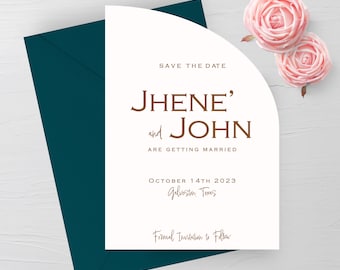 Arch Save the Date, Half Arch Save the Date, Curvy Save the Date, Blush Pink Save the Date
