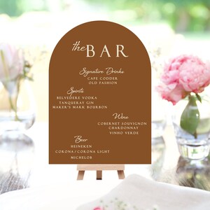 Arch Bar Menu, Arch Cocktail Menu, Bar Menu, Drink Menu, Wedding Menu ...