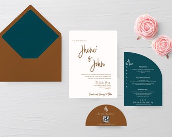 Arch Wedding Invitation, Wedding Invitations, Curvy Wedding Invitations, Wedding Invitation Suite, Blush Pink Wedding Invitations